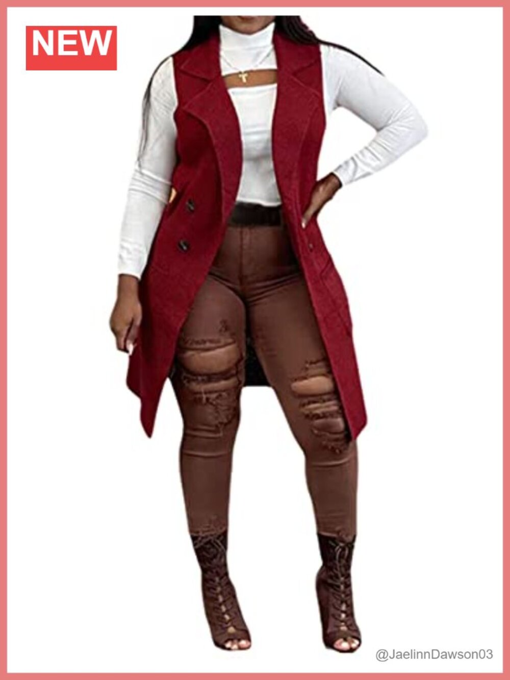 Sleeveless Long Sweater Vest Open Front Cardigan Waistcoat with Pockets